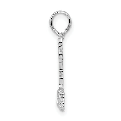 Sterling Silver Flamingo Pendant with Turks and Caicos Text, Tropical Bird Travel Charm