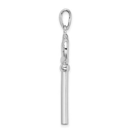 Sterling Silver Key Pendant with Heart Shape and Key to My Heart Romantic Theme for Women