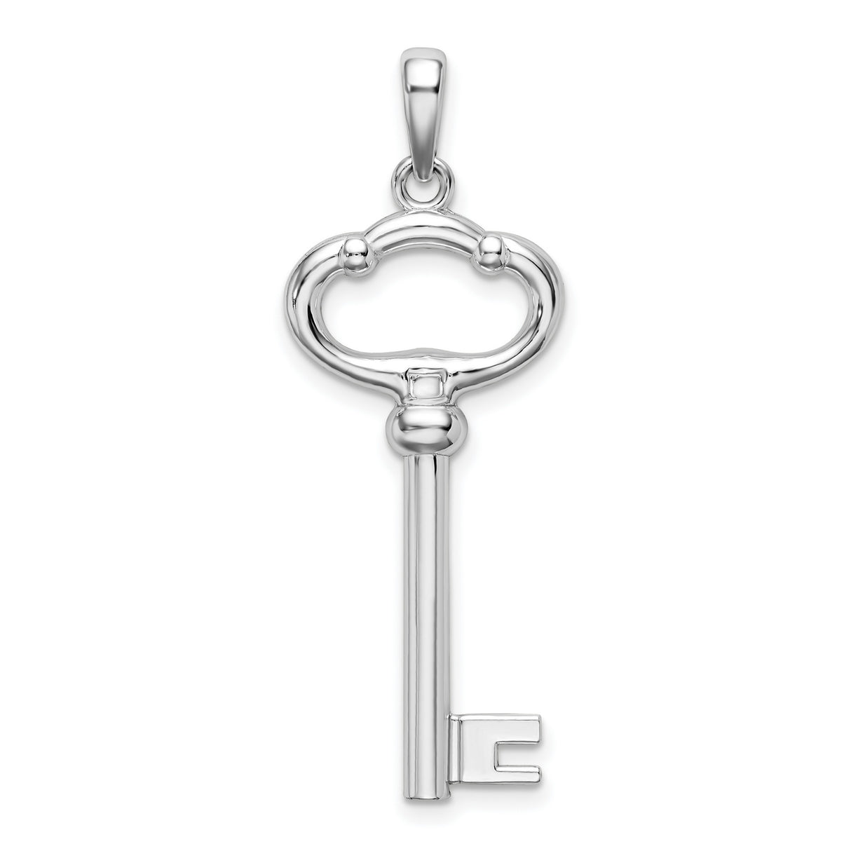 Sterling Silver Key Pendant with Heart Shape and Key to My Heart Romantic Theme for Women
