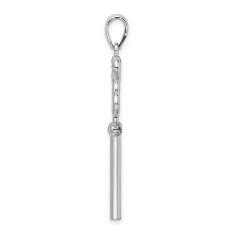 Sterling Silver Key Pendant with Heart Design and Delicate Engravings for Women