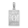 Sterling Silver Pendant with Key West Mile 0 Design, Travel-Inspired Florida Souvenir Charm