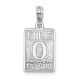 Sterling Silver Pendant with Key West Mile 0 Design, Travel-Inspired Florida Souvenir Charm