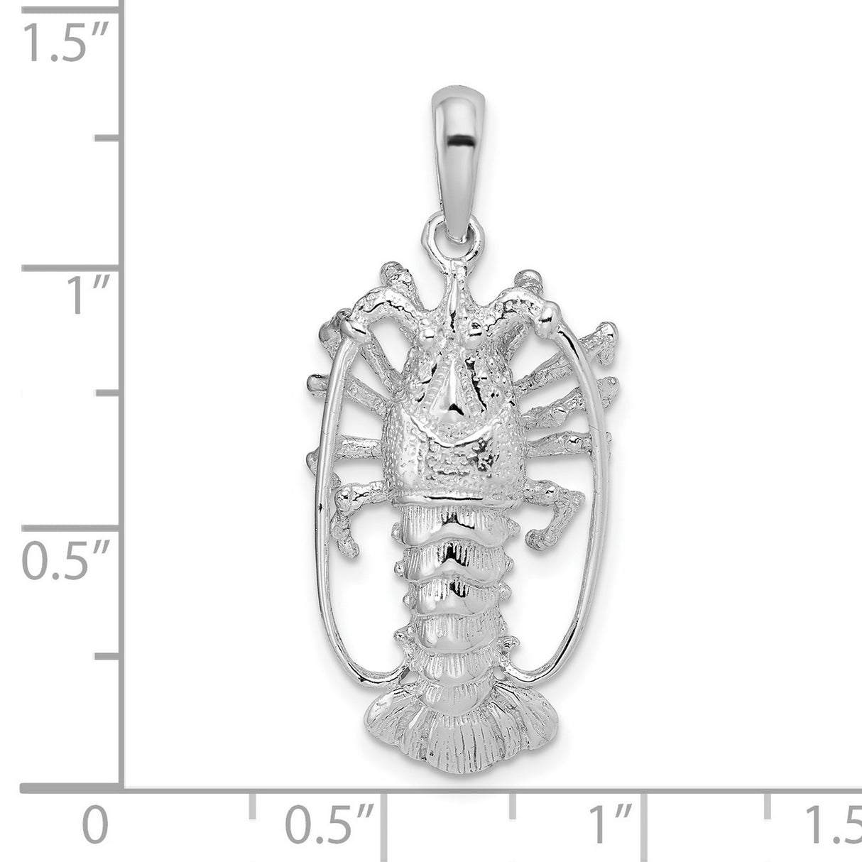Sterling Silver Lobster Pendant, Detailed Ocean Creature Design, Nautical Coastal Theme