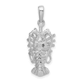 Sterling Silver Lobster Pendant with Detailed Crustacean Design, Nautical Ocean Theme