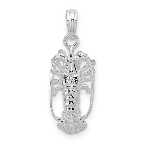 Sterling Silver Lobster Pendant with Realistic 3D Nautical Ocean Theme Design