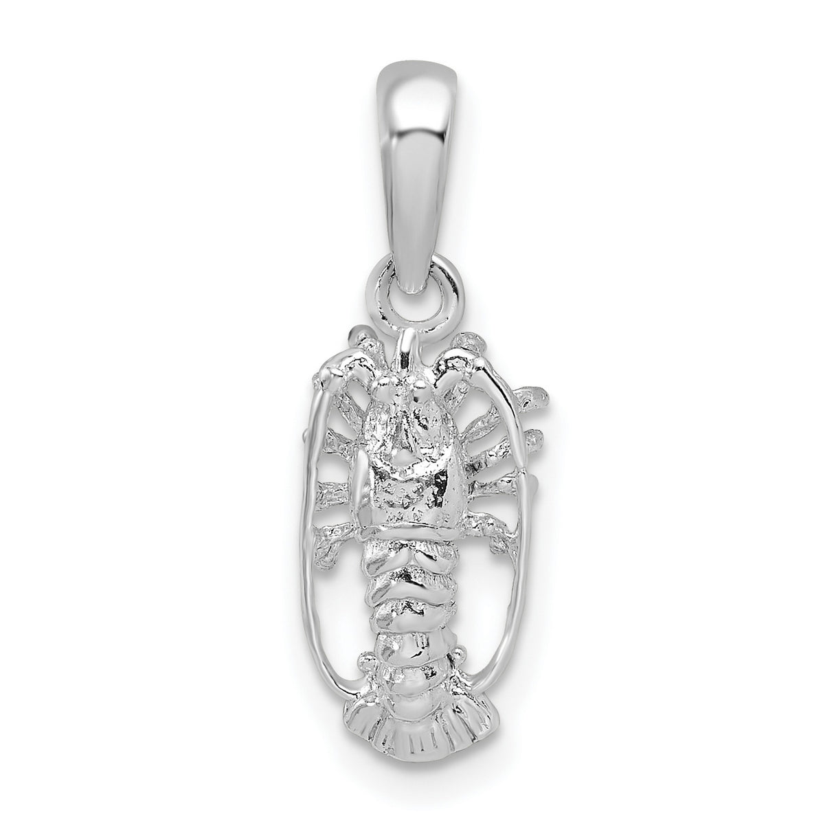 Sterling Silver Lobster Pendant, Nautical Ocean Charm, Marine Sea Life Jewelry