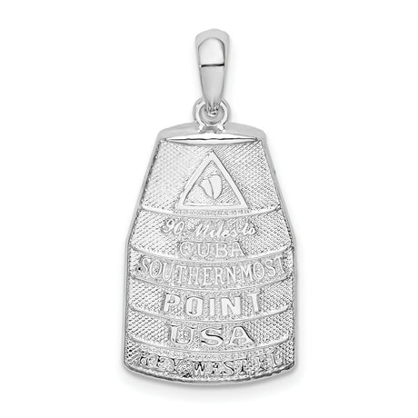 Sterling Silver Pendant, Southernmost Point with 90 Miles to Cuba Engraving, Key West Travel Charm