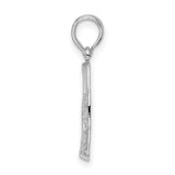 Sterling Silver Key West Pendant with 90 Miles to Cuba Engraving, Southernmost Point Charm