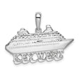 Sterling Silver Cruise Ship Pendant with Key West Lettering, Nautical Travel Charm