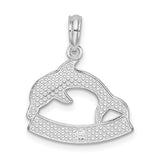 Sterling Silver Dolphin Pendant with Key West Engraving, Nautical Ocean Theme