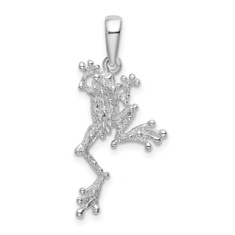 Sterling Silver Tree Frog Pendant, Nature-Inspired Wildlife Jewelry for Women or Unisex Wear