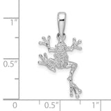 Polished Jumping Frog Charm Pendant in Real 925 Sterling Silver