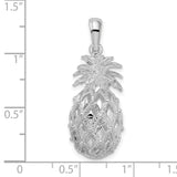 Sterling Silver Pineapple Pendant with Lattice Texture, Tropical Fruit Charm for Women