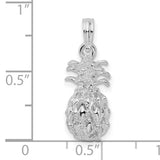 Sterling Silver Pineapple Pendant with 3D Cut-Out Tropical Design for Women