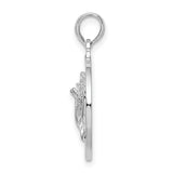 Sterling Silver Bahamas Pendant with Detailed Conch Shell Design, Tropical Island Souvenir Charm