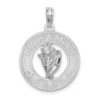 Sterling Silver Bahamas Pendant with Detailed Conch Shell Design, Tropical Island Souvenir Charm