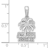 Sterling Silver Palm Tree Pendant, Tropical Beach Vacation Jewelry for Women or Unisex Wear