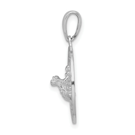 Sterling Silver Pendant with Coral Reef Design, Antigua W.I. Charm, Caribbean Ocean Theme