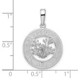 Sterling Silver Pendant with Coral Reef Design, Antigua W.I. Charm, Caribbean Ocean Theme