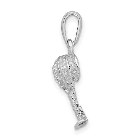 Sterling Silver Palm Tree Pendant with Textured Trunk and Tropical Beach Theme