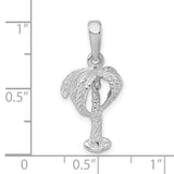 Sterling Silver Palm Tree Pendant with Textured Trunk and Tropical Beach Theme