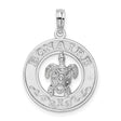Sterling Silver Pendant, Sea Turtle with Wave Accents, Ocean-Themed Nautical Jewelry