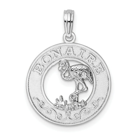 Sterling Silver Flamingo Pendant, Tropical Caribbean Wildlife Charm, Nature Travel Jewelry
