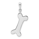 Sterling Silver Bone Shaped Pendant, Polished Finish, Pet Memorial Jewelry for Dog Lovers