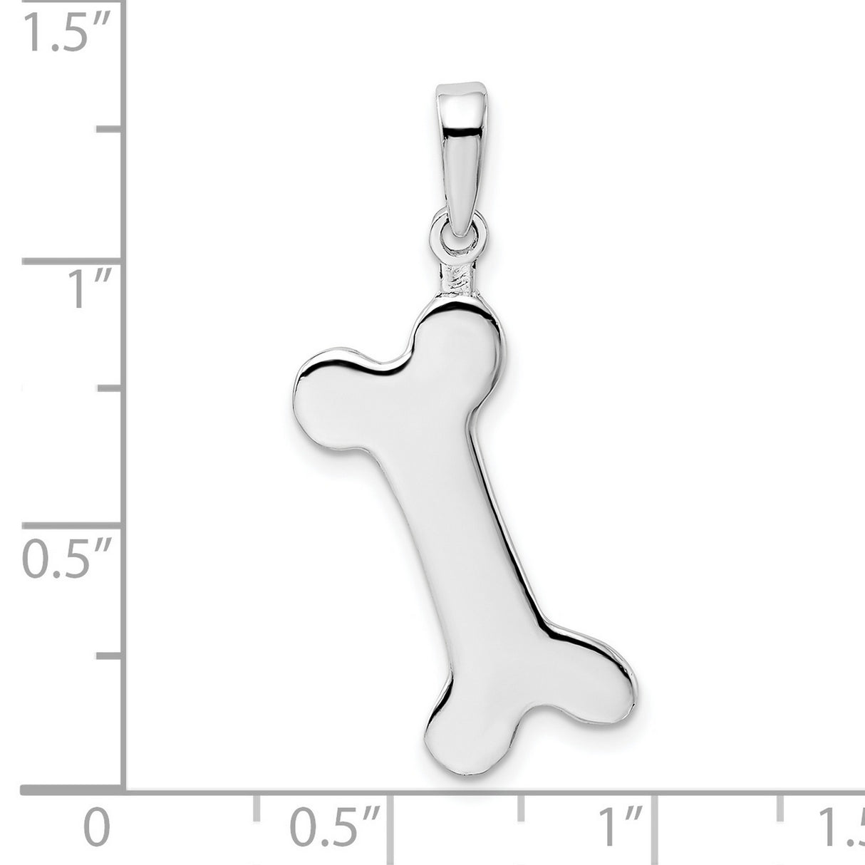 Sterling Silver Bone Shaped Pendant, Polished Finish, Pet Memorial Jewelry for Dog Lovers