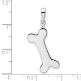 Sterling Silver Bone Shaped Pendant, Polished Finish, Pet Memorial Jewelry for Dog Lovers