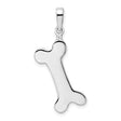 Sterling Silver Bone Shaped Pendant, Polished Finish, Pet Memorial Jewelry for Dog Lovers