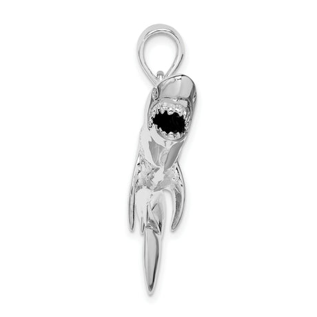 Sterling Silver Shark Pendant, Detailed Great White Design, Nautical Marine Style Charm