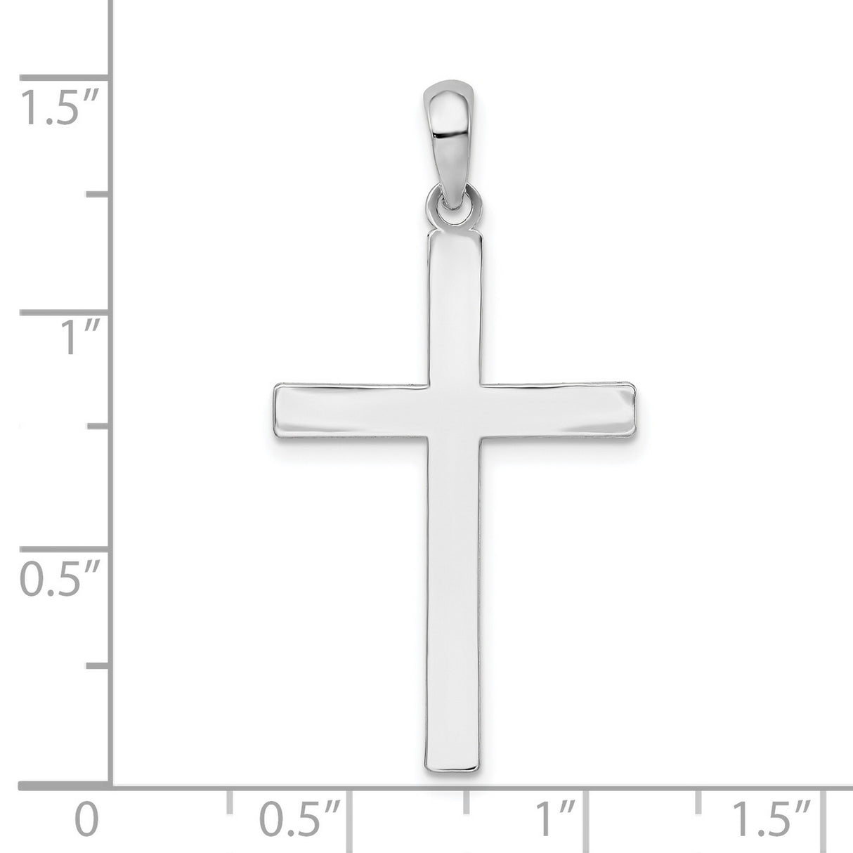 Sterling Silver Latin Cross Pendant, Polished Mirror Finish, Unisex Religious Jewelry