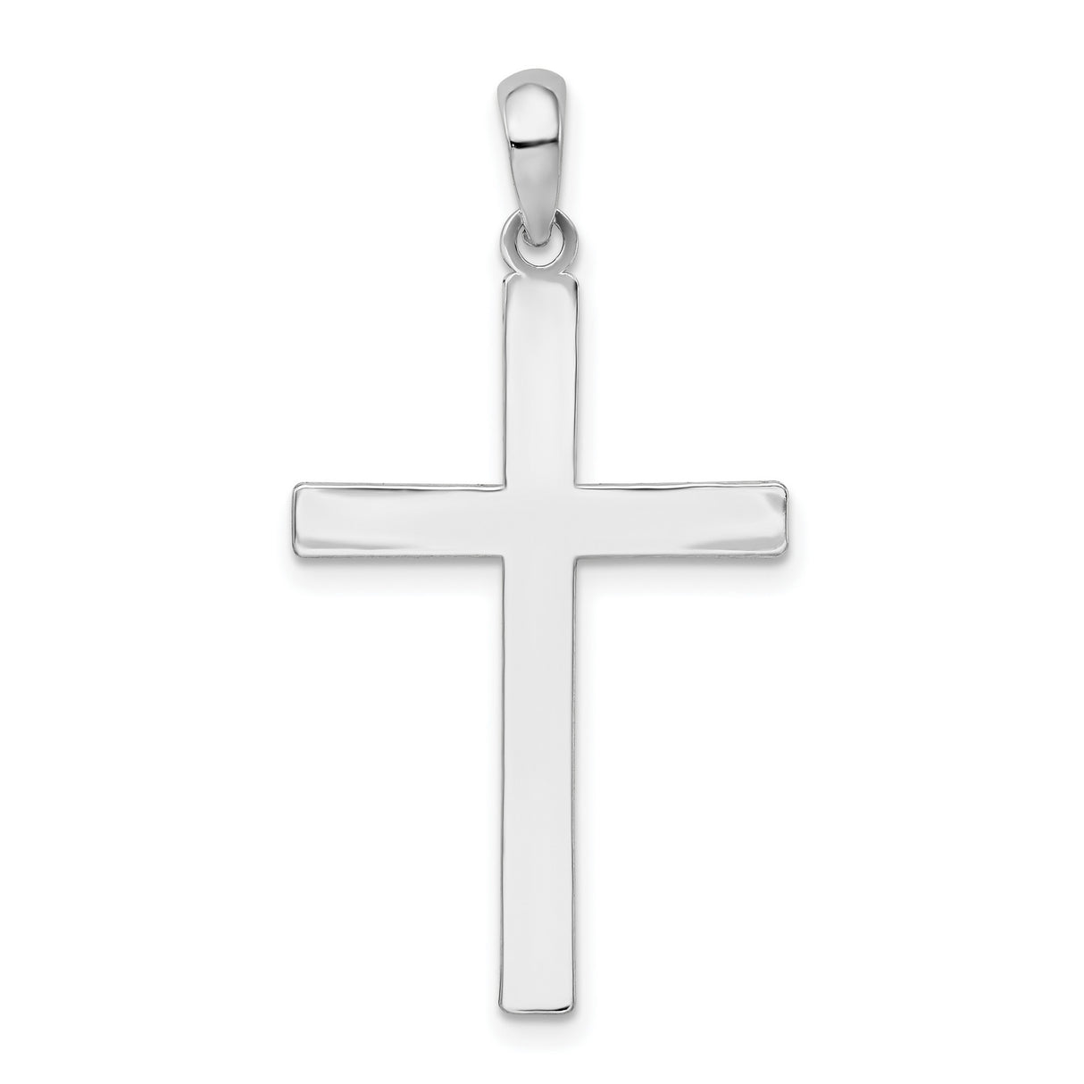Sterling Silver Latin Cross Pendant, Polished Mirror Finish, Unisex Religious Jewelry