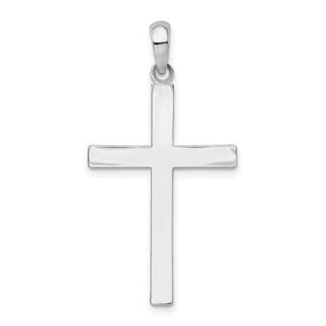 Sterling Silver Latin Cross Pendant, Polished Mirror Finish, Unisex Religious Jewelry