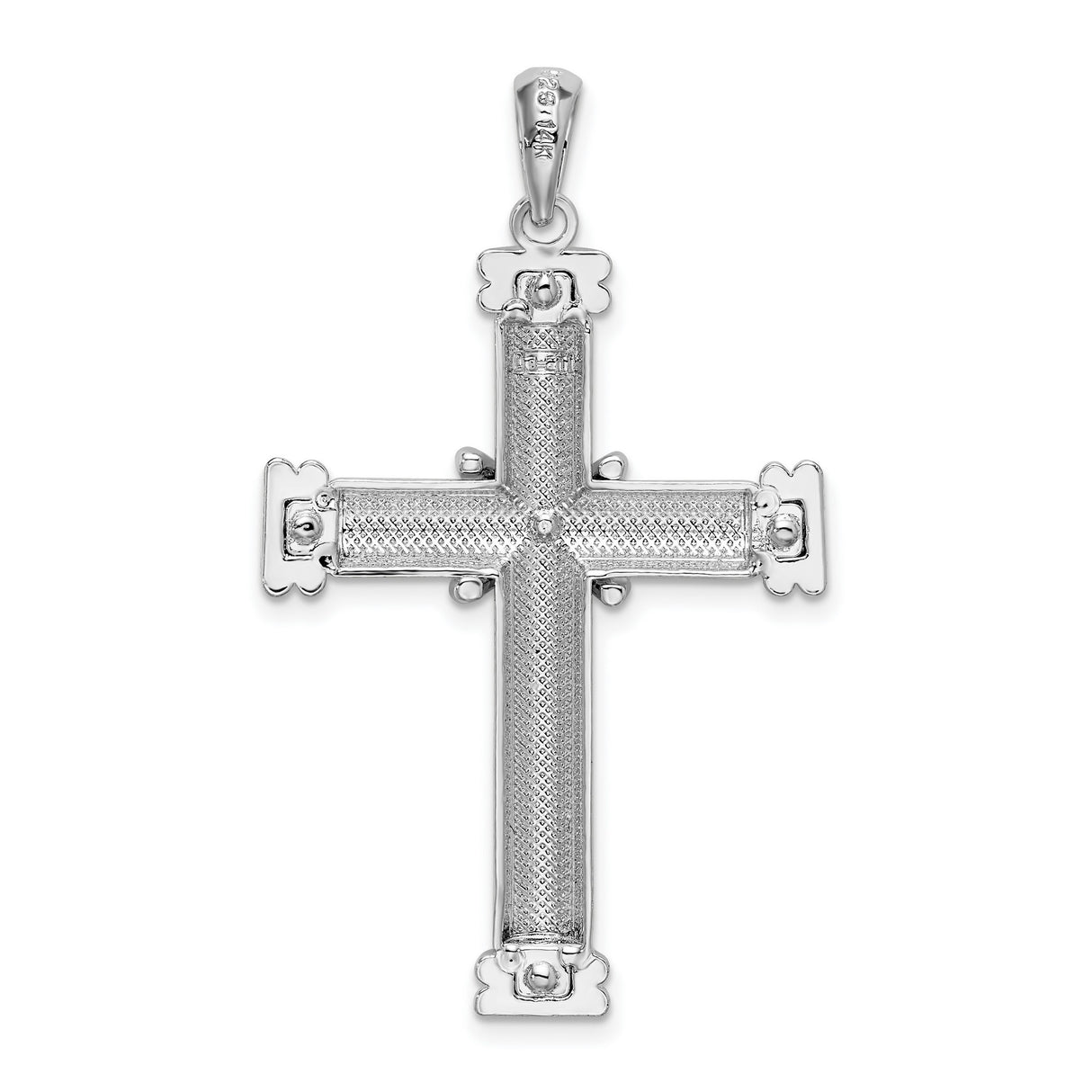 Sterling Silver Cross Pendant, Mirror Finish Modern Latin Style Faith Jewelry for Men and Women