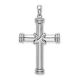 Sterling Silver Cross Pendant, Mirror Finish Modern Latin Style Faith Jewelry for Men and Women