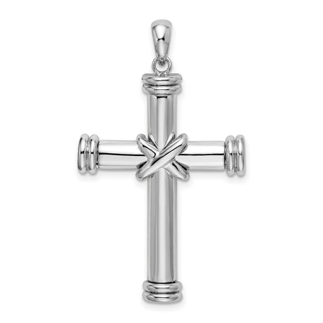 Sterling Silver Cross Pendant, Mirror Finish Modern Latin Style Faith Jewelry for Men and Women