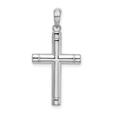 Sterling Silver Latin Cross Pendant with Rounded Edges and Organic Texture
