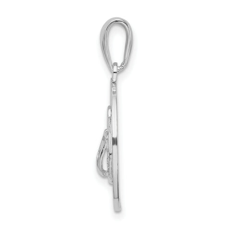 Sterling Silver Flip-Flop Pendant with Cubic Zirconia, Long Beach Island Charm, Nautical Souvenir