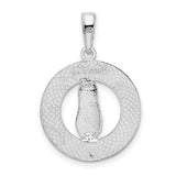 Sterling Silver Flip-Flop Pendant with Cubic Zirconia, Long Beach Island Charm, Nautical Souvenir
