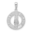 Sterling Silver Flip-Flop Pendant with Cubic Zirconia, Long Beach Island Charm, Nautical Souvenir