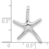 Sterling Silver Starfish Pendant, Polished Nautical Charm with Sliding Design for Women or Unisex Wear
