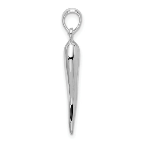 Sterling Silver Italian Horn Pendant, Cornicello Protection Amulet for Men or Women