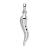 Sterling Silver Italian Horn Pendant, Cornicello Protection Amulet for Men or Women