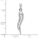 Sterling Silver Italian Horn Pendant, Cornicello Protection Amulet for Men or Women