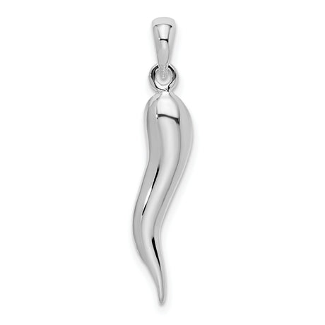 Sterling Silver Italian Horn Pendant, Cornicello Protection Amulet for Men or Women