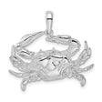 Sterling Silver Crab Pendant, Detailed Zodiac Cancer Charm, Nautical Jewelry for Men and Women