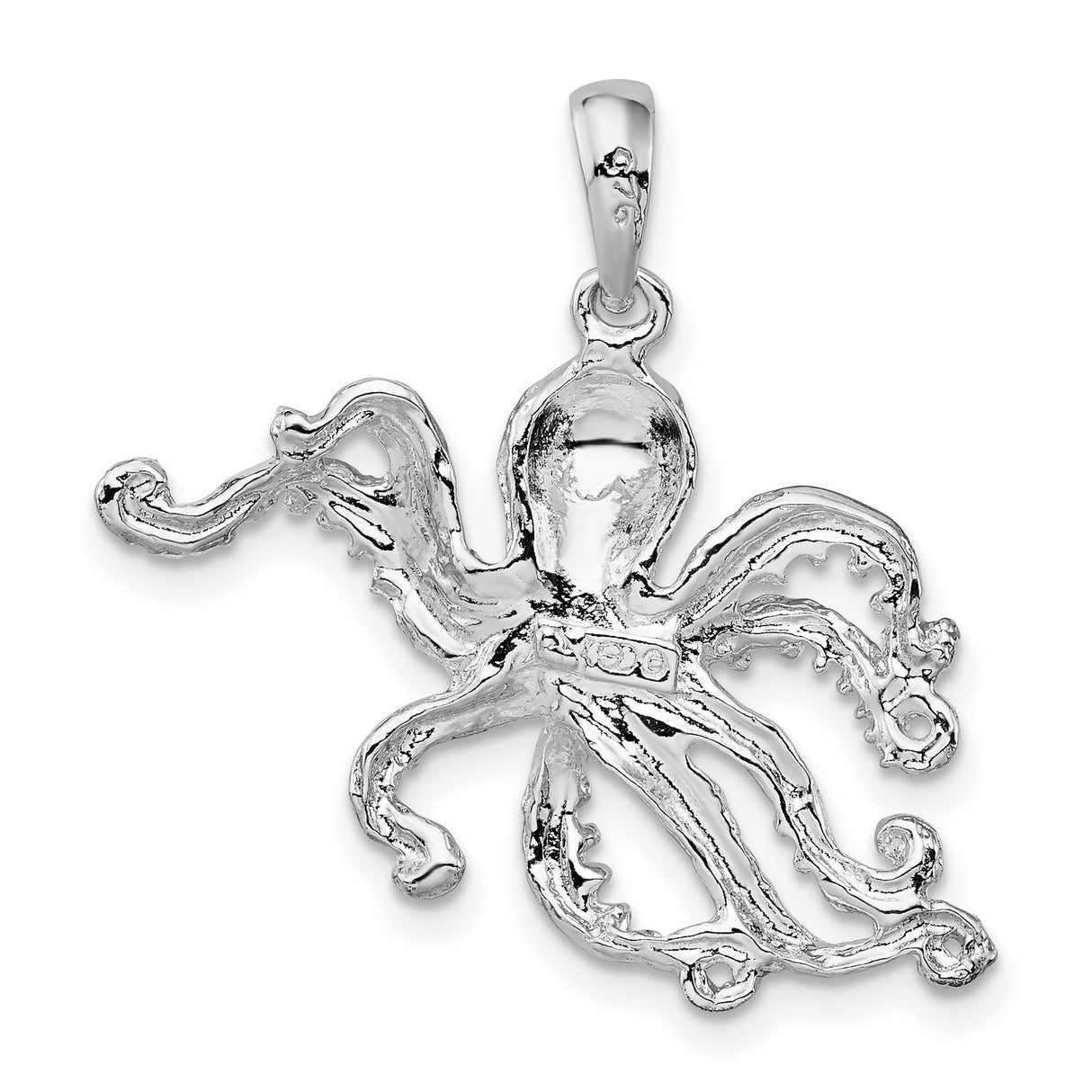 Sterling Silver Octopus Pendant with Detailed Marine Life Design, Nautical Steampunk Style