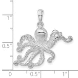 Sterling Silver Octopus Pendant with Detailed Marine Life Design, Nautical Steampunk Style